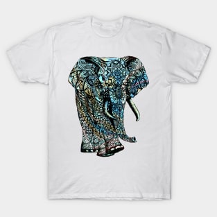 Intricate Asian Elephant Colorful Illustration T-Shirt